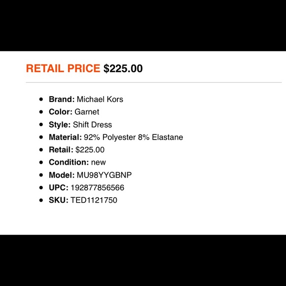 NWT MICHAEL Kors Studded Cocktail Shift Dress - Picture 7 of 7